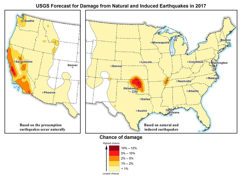 Illustration for article titled Here’s Where Americans Can Expect Earthquakes to Cause the Most Damage in 2017